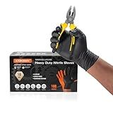 ANBOSON 10 Mil Diamond Textured Nitrile Gloves, Heavy Duty Disposable, Extra Thick, Latex & Powder Free, Chemical and Puncture Resistant, Ideal for Auto Repair, Cleaning, Painting, X-Large