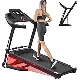 Hccsport Walking Treadmill with 16% Auto Incline, Air Cushioning Shock Absorption 300+ Weight Capacity Foldable Treadmill for Home Office with Pulse Sensors, 10 Mph Speed 18.5'' Wide Belt Quiet Motor