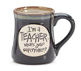burton + BURTON GiGi Teacher Superpower 18oz Porcelain Coffee Mug – Teacher Appreciation Gift, Gift Boxed, Dishwasher & Microwave Safe