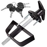 Shed Door Latch T-Handle Lock Kit with 5 Keys,BTEOBFY 5-1/2" Stem Storage Barn Shed Door Hardware Lock Set for Playhouses, Chicken Coops,Camper (Black)