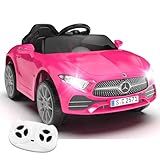NEWDOOD Licensed Mercedes-Benz CLS 350 12V Kids Ride On Car with 2.4G Remote Control, Battery Powered Electric Car Ride On Vehicle w/Bluetooth, Music, Safety, Lights,Ride on Toys for Toddlers (Pink)