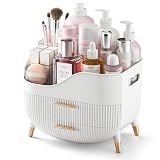 Pajiriona Makeup Organizer with Drawers,Skincare Organizer for Vanity,Storage Box with Handle,Large Cosmetic Display Case for Dresser, Bathroom Countertop