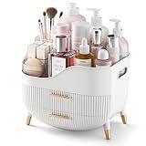 Pajiriona Makeup Organizer with Drawers,Skincare Organizer for Vanity,Storage Box with Handle,Large Cosmetic Display Case for Dresser, Bathroom Countertop