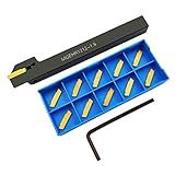ASZLBYM Lathe Grooving Tool Holder Grooving Cut-Off Tool Holder MGEHR1212-1.5 With 11pcs MGMN150-G Indexable Carbide Grooving Inserts