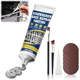 JAOJAO 3.6Oz Dishwasher Rack Repair Coating, Dishwasher Rack Repair Kit Strong Waterproof Protection High and Low Temperature Resistant Safe Formula for Dishwashers and Vinyl Rack Restoration, Grey