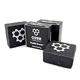 CRBN Pickleball - Paddle Eraser, Best Carbon Fiber Pickle Ball Racket Cleaner, Fast & Easy Rubber Bar to Remove Ball Residue, Dirt, & Minor Scrapes/Scratches - Patent Pending (Black, 2 Pack)