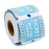 DGBDPACK 250 Raffle Tickets, 50/50 Double Roll Tickets for Raffles, Carnival, Door Prizes and Class Reward (Blue)