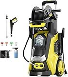 Pressure Washer Power Washer with Touch Screen, 5000PSIIMAX, 4 Quick Connect Nozzles and Foam Cannon, High Pressure Cleaning Machine for Cars Driveways Home Outdoor