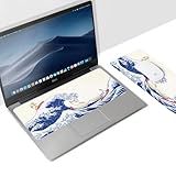 Cute Cat Surfing Mouse Pad for Laptop, 3-in-1 Ultra-Thin Microfiber Keyboard Cover & Screen Cleaner, Washable Travel Mousepad with Non-Slip Base for Desk, Computer, Office