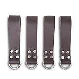 LAUTUS Heavy Duty Leather Tool Belt Strap Connectors Accessories (Suspender Loop Hook Attachment 4-Pack)