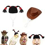 Intatikoo 2 Pcs Mini Pet Hats - Small Animal Costume Accessories for Hamster Parrot Guinea Pig Snake Lizard