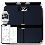 ExerScale AI Smart Scale with Body Weight Prediction, BMI, Body Fat, Muscle Mass, Workout, Food Tracking, Bluetooth Digital Scale with 8 Electrodes, High Accuracy Health Analyzer by EXERCHAIN - Black