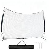 16x10ft Lacrosse Backstop All-Sports Barrier Net with Carry Bag | Suit for Baseball, Lacrosse, Soccer, Basketball, Lacrosse Backstop Net for Backyard