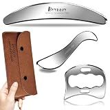 BYYDDIY Non-Magnetic 3 in 1 Stainless Steel-304 Muscle Scraper Tools Set,Scraping Massage Tools for Physical Therapy,Derma Edge & GuaSha Massage Scraper Tool