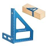 KETIPED 6" Imperial 3D Multi-Angle Measuring Ruler,45/90 Degree Aluminum Alloy Woodworking Square Protractor,Drawing Line,Miter Triangle Ruler High Precision Layout Measuring Tool for Woodworking