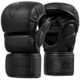 LIBERLUPUS MMA Gloves for Men – Punching Bag Gloves for Men, Open Palm Training Gloves for MMA Sparring, Kickboxing, Muay Thai, Youth Self-Defense, Durable Synthetic Leather with Wrist Support