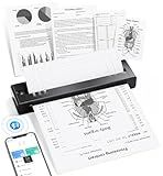 TATTMUSE Portable Printers Wireless for Travel, Inkless Printer for Phone & Laptop, Mobile Thermal Small Bluetooth Compact Dot Matrix Printer for Home Use, Support 8.5" X 11" US Letter & A4 Size