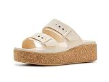 Crocs Womens Brooklyn Cork Buckle Sandals, Frappe, 8 Medium