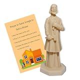 Xyphlorvita St Joseph Statue for Selling House 4.7" H Resin Saint Joseph Figurine Solid with Instruction Card Prayer Complete Set, Beige