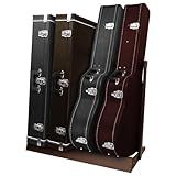 STRICH Guitar Case Rack, Hardwood Folding Multiple Guitar Case Stand for Efficient Space-Saving in Home Studios, SMT-20C Walnut Grain