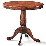 Giantex Round Dining Table for 2-4 People, 32" D X 30" H Wooden Kitchen Table with Spacious Table Top, Pedestal Base, Leisure End Tables for Bar, Kitchen, Dining Room, Restaurant, Walnut