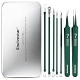 Shelvestar Acne Blackhead Remover Tools, Pimple Popper Kit, Green 7 Pack