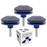 JAYSHYNE Lawnmower Dull Blade Sharpener, 3 Pcs Mower Sharpening Stone Wheel Kit, Universal Garden Tool Grindstone and Knife Edge Whetstone for Any Power Hand Drills