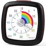 Secura 60-Minute Visual Timer, Silent Study Timer for Kids and Adults, Time Clocks, Time Management Countdown Timer for Teaching (Black & Cloud)