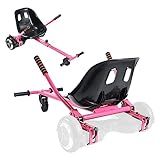 Hishine Hoverboard Seat Attachment for 6.5”-10” Hover Board, Upgrade Design No Need for Velcro Straps, Go Kart Conversion Kit Accessory for Self Balancing Scooter Transform into Go Cart (Pink)