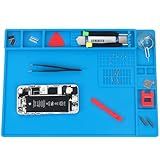 STREBITO Soldering Mat Electronics Repair Mat, Silicone Work Mat Heat Resistant 932°F, Magnetic Mat for Screws and Tools, Solder Mat Silicone Pad for Watch, Phone, Eyeglass, Knife, Size 13.8 "x 9.9"