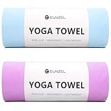 Eunzel 2 Pack Hot Yoga Towel Non Slip Yoga Mat Towel Non-Slip Sweat Absorbent Microfiber Towel for Hot Yoga, Pilates and Workout 72" x 26.5", Blue/Purple