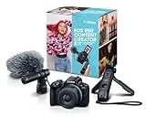 Canon EOS R50 Content Creator Kit, Hybrid Mirrorless Camera with RF-S18-45mm F4.5-6.3 IS STM Lens, Tripod Grip, Microphone, Wireless Remote Control, 24.2 MP CMOS (APS-C) Sensor, Vlogging Camera, Black