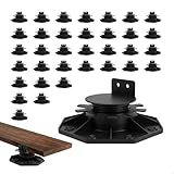 50-Pack Black Shed Base, Deck Blocks Foundation Base Support, Height Adjustment Range from 1-3/16" to 2-3/8", Adjustable Deck Support for Deck Floor Platform Joist Beam Support