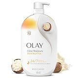 Olay Body Wash for Women, Ultra Moisture, 24/7 Moisture Barrier Repair, Hydrating Formula for Visibly Healthy Soft Skin, Vitamin B3 & Hyaluronic Blend, For All Skin Types, Shea Butter Scent, 35 fl oz