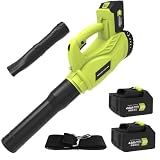 Leaf Blower Cordless: 780CFM 6 Speeds Powerful Electric Leaf Blower, 2 21V Battery and Fast Charger, 150min Long Runtime Lightweight Handheld Leaf Blowers for Lawn Care, Patio, Dust, Blowing Leaves