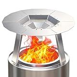 Heat Deflector for Solo Stove Ranger 15 Inch, 304 Stainless Steel Heat Diffuser with 3 Detachable Legs and Carrying Handle, Capture and Redirect Warmth, Fit 15" Round FirePit, Camping Accessory