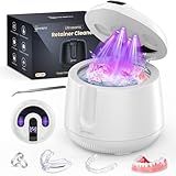 UMPOPO Ultrasonic Retainer Cleaner Machine 48kHz, Dental Cleaning Pod, Ultrasonic Retainer Cleaner for Dentures, Aligners, Mouth Guards, Toothbrush Heads and Jewelry with 200ML Capacity, LAB Supply