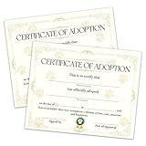 Pet Adoption Certificate - Adopt A Pet Certificate for Girl Boy - Golden Pet Adoption Party Decorations - Cat Dog Birthday Party Favors Supplies, 10 Adoption Certificates (CC16)