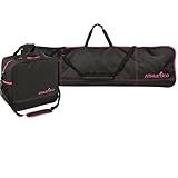 Athletico Two-Piece Snowboard and Boot Bag Combo | Store & Transport Snowboard Up to 165 CM and Boots Up To Size 13 | Includes 1 Snowboard Bag & 1 Boot Bag (Black with Pink Trim)