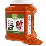 TOSS Cayenne Pepper Powder Bulk 40,000 Heat Units 34 Oz, Garden Protection from Wildlife Ground - Cayenne Powder - Red Pepper Powder Spice for Home and Commercial Cooking