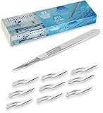 LabAider Surgical Grade Blades #11 10pcs Sterile with #3 Scalpel Knife Handle for Biology Lab Anatomy, Practicing Cutting, Medical Student, Sculpting, Repairing