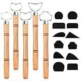 GeryVtee 5 PCS Clay Extruder Tool Pottery Carving Tools 12 PCS Pottery Handle Making Tool Clay Molds Pottery Tools Kit for Teacup Mug Cup Handle Making