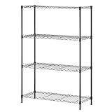 BestOffice | 4-Tier Wire Storage Shelves | 36x14x54 | Black | with Adjustable Racks | Heavy-Duty Metal Shelf, Holds Upto 1000 lbs | No-Tool Assembly | Ideal for Home & Garage Shelving