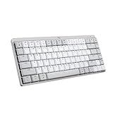 Logitech MX Mechanical Mini for Mac Wireless Illuminated Keyboard, Low-Profile Performance Switches, Tactile Quiet Keys, Backlit, Bluetooth, USB-C, Apple, iPad - Pale Grey