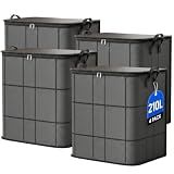 3PCS XXL Foldable Storage Bag with Reinforced Handles, 210L Large Capacity