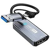 Papeaso Video Capture Card, 4K HDMI to USB/USB C 3.0 Capture Card, 1080P 60FPS Video Capture Device, for Streaming, Teaching,Gaming, Video conferencing or Live Broadcasting