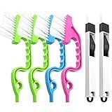 Crevice Gap Cleaning Brush Tool, 6pcs Hand-held Groove Gap Cleaning Tools, 2 in 1 Dustpan Cleaning Brushes, Shutter Door Window Track Kitchen Cleaning Brushes Kit