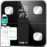 RunStar Smart Scale for Body Weight and Fat Percentage, High Accuracy Digital Bathroom Scale with Large Display for BMI Heart Rate 22 Body Composition Analyzer Sync with Fitness App 400lb