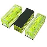 LAIESYA 3Pcs Small Square Magnetic Spirit Levels Set Precision Bubble Level Mini Horizontal Bubble Measuring Tool (15x15x40mm, Magnetic)