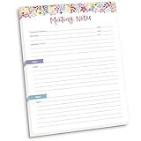 bloom daily planners 8.5" x 11" Double Sided Meeting Pad - Topics, Takeaways, Action Items & Follow-Ups - Undated Meeting Notes Agenda Organizer